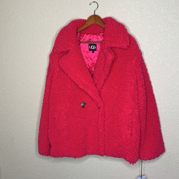 UGG Gertrude Short Teddy Coat NWT - Picture 2 of 10